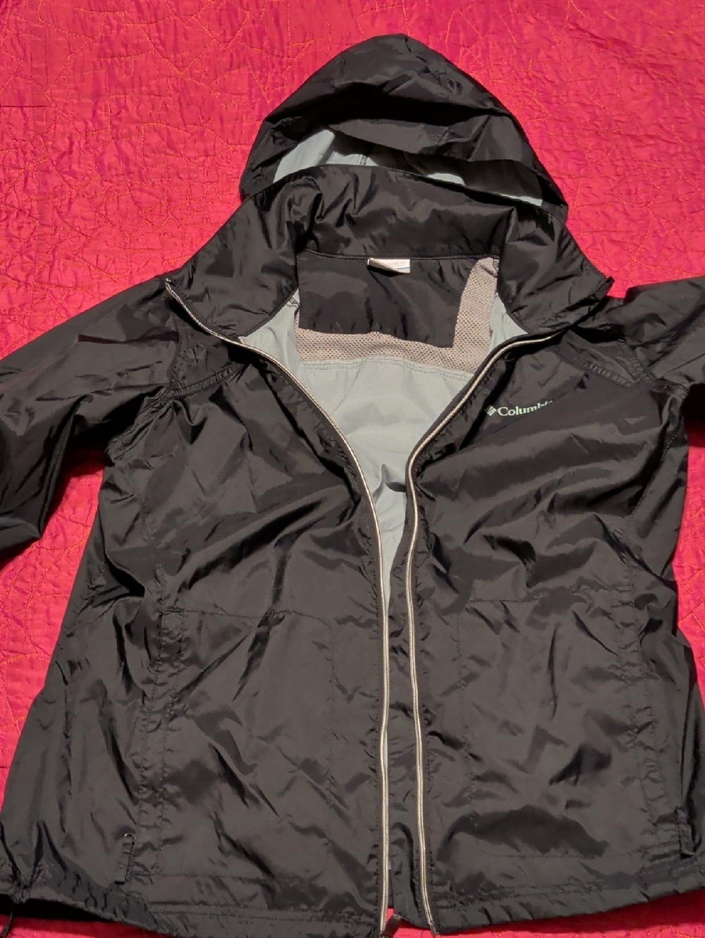 Columbia Black Hooded Lightweight Utility Jacket xL